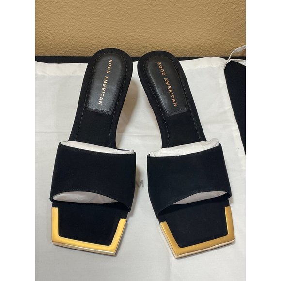 Good American The Standout Square Toe Heeled Sandal Size 6 NEW - Picture 1 of 12